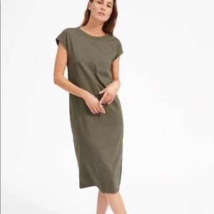 Everlane The Luxe Cotton Side-Slit Tee Dress S